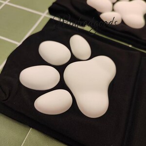 Over the Knee Cat Paw Pad Sock Women Black Thigh High Socks image 5