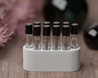10 mm organizer voor parfumtester - 3D-geprinte houder voor 10 flacons - minimalistische displaystandaard