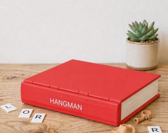 PlayBook Hangman Game | 3D Printed Word Guessing Board Game | Family Game Night | Travel Game Gift for Kids