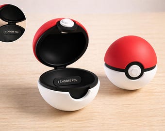 Personalized Pokeball Secret Storage Box | 3D Printed | Custom Name & Color | Pack of 3 or Full Collection | Hidden Container