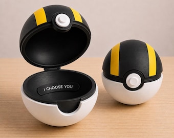 Personalized Pokeball Ultraball Secret Storage Box | 3D Printed | Custom Name | Hidden Container