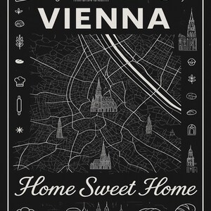 Vienna Home Sweet Home Matte Vertical Poster, Wall Art, City Map Print, Home Decor, Unique Gift for Travelers, Vienna Art
