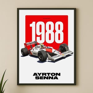 Ayrton Senna McLaren MP4/4 Poster: Formula 1 Racing Tribute (Digital Download)