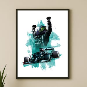 Lewis Hamilton F1 Car Poster: Modern Grand Prix Racing Art (Digital Download