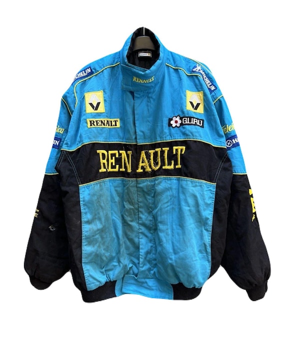 Adult F1 Vintage RENAULT Embroidery Racing Jacket With Free (gift