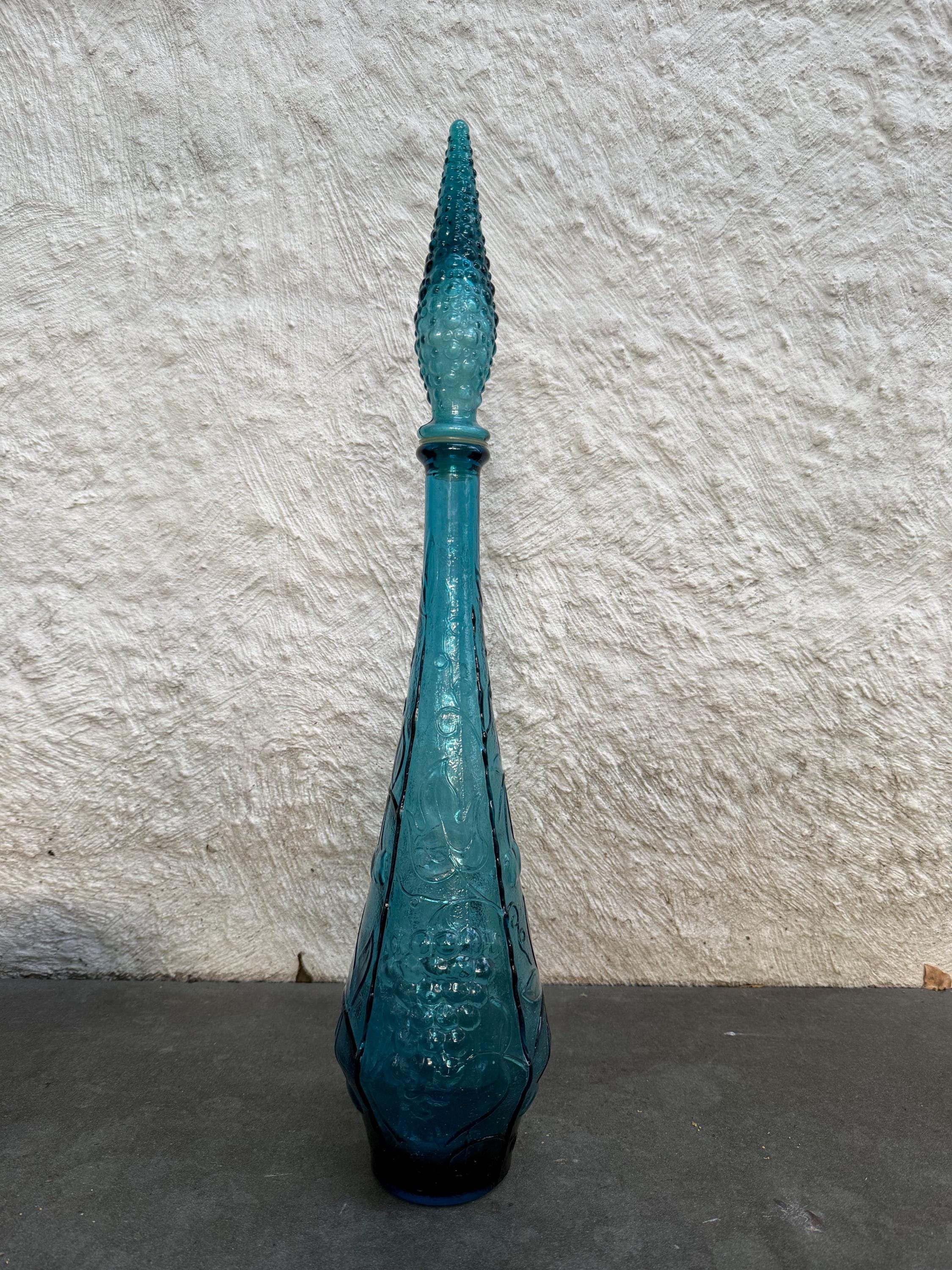 Tall Blue Wine Bottles Vintage - Etsy