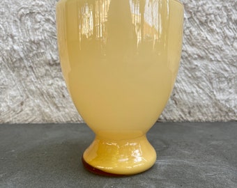 Pot d'apothicaire en verre avec étui ambré Empoli Mid-Century Modern