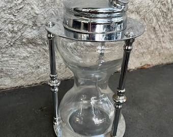 Maxwell Phillip Hour Chrome and Glass Cocktail Shaker Art Deco Mid Century Modern