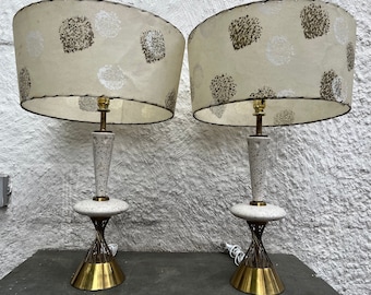 Atomic Mid Century Modern Lamps, Pair