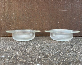 Heller Ramekins Miniature Glass Casserole Baking Dish Lella & Massimo Vignelli, Pair