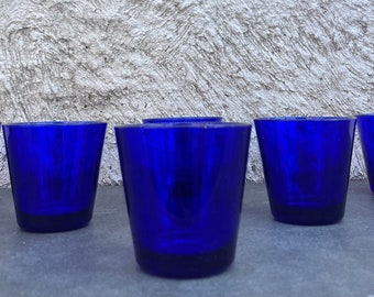 Kaj Franck iittala Kartio Cobalt Blue Tumbler Glasses set of Six