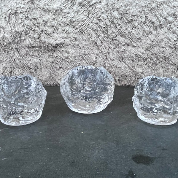 Kosta Boda Snowball Votive, Set of Three