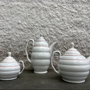Juego de té Art Déco modernista alemán de Baviera