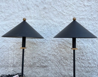 Robert Sonneman George Kovacs Memphis Style Lamps, Pair