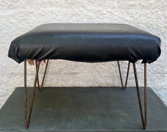 Mid Century Hair Pin Leg Stool Ottoman Bench