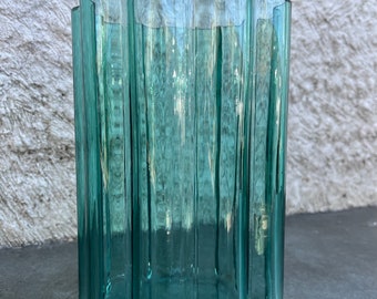 Jens Quistgaard Dansk Finland Scalloped Blue Glass Flower Vase Mid Century