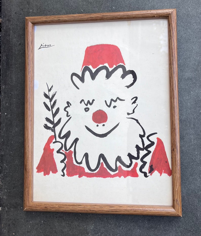 Vintage Pablo Picasso Le Pere Noel Framed Print image 1