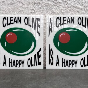 バーサインライトボックス「きれいなオリーブは幸せなオリーブ」プラスチックシルクスクリーン