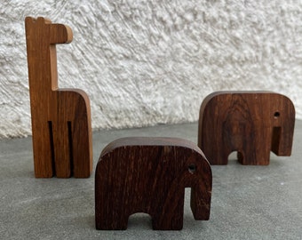 Fratelli Mannelli Style Wood Block Cut Out Animals Mid Century Modern