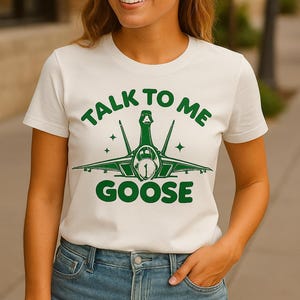 Koszulka Talk to Me Goose: Zabawna parodia filmów z lat 80.