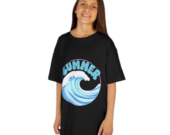 Summer Waves Kinder T-Shirt: Beachy Surf Grafik, 100% Baumwolle
