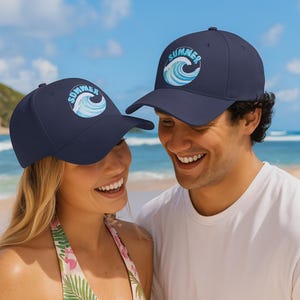Summer Wave Cotton Baseball Cap: Low Profile Beach Hat