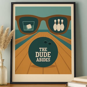 The Big Lebowski Movie Art Print: Retro Bowling Alley Poster (Digital Download)