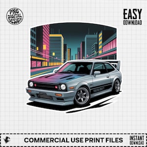 JDM Car PNG, Tokyo Drift Car Clipart, Cityscape Png, Car Png, JDM Car, Sublimation Png, Digital Download