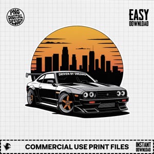 JDM車PNG、夢に駆られて、レトロ車、スカイラインPNG、車のクリップアート、デジタルダウンロードPNG、日本車、車のベクター