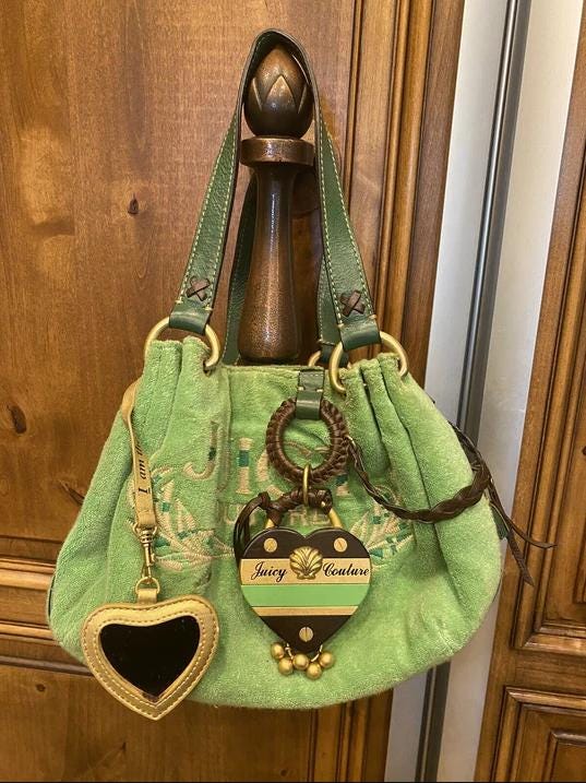 Juicy Couture Green Bag Y2k - Etsy