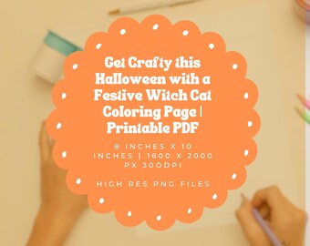 Get Crafty this Halloween with a Festive Witch Cat Coloring Page | Printable PDF