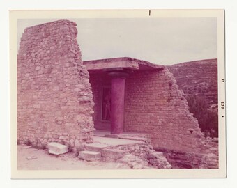 Vintage Knossos Crete Photo: Ancient Ruins Travel Snapshot