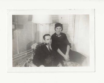 Vintage 1950s Couple Photograph | Mid-Century Home Decor