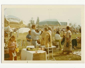 1970s Dog Show Photo | Afghan Hound, Crowd Scene | Vintage Snapshot