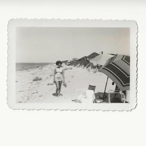 1950s Swimsuit Vintage Photo | Woman on Beach | Wall Art | Collage | Gifting |  Found Photography for Framing | Collectibles | FO-14