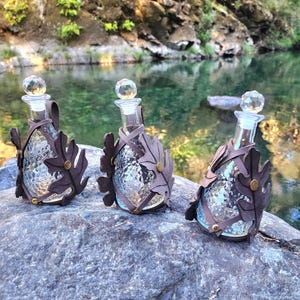 Handmade Leather Bottle Holster: Elven Renaissance Faire LARP