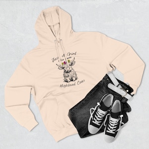 Just a Girl Who Loves Highland Cows Hoodie | Cow Lover Gift | Cute Farm Animal Sweatshirt | Cozy Highland Cow Hoodie