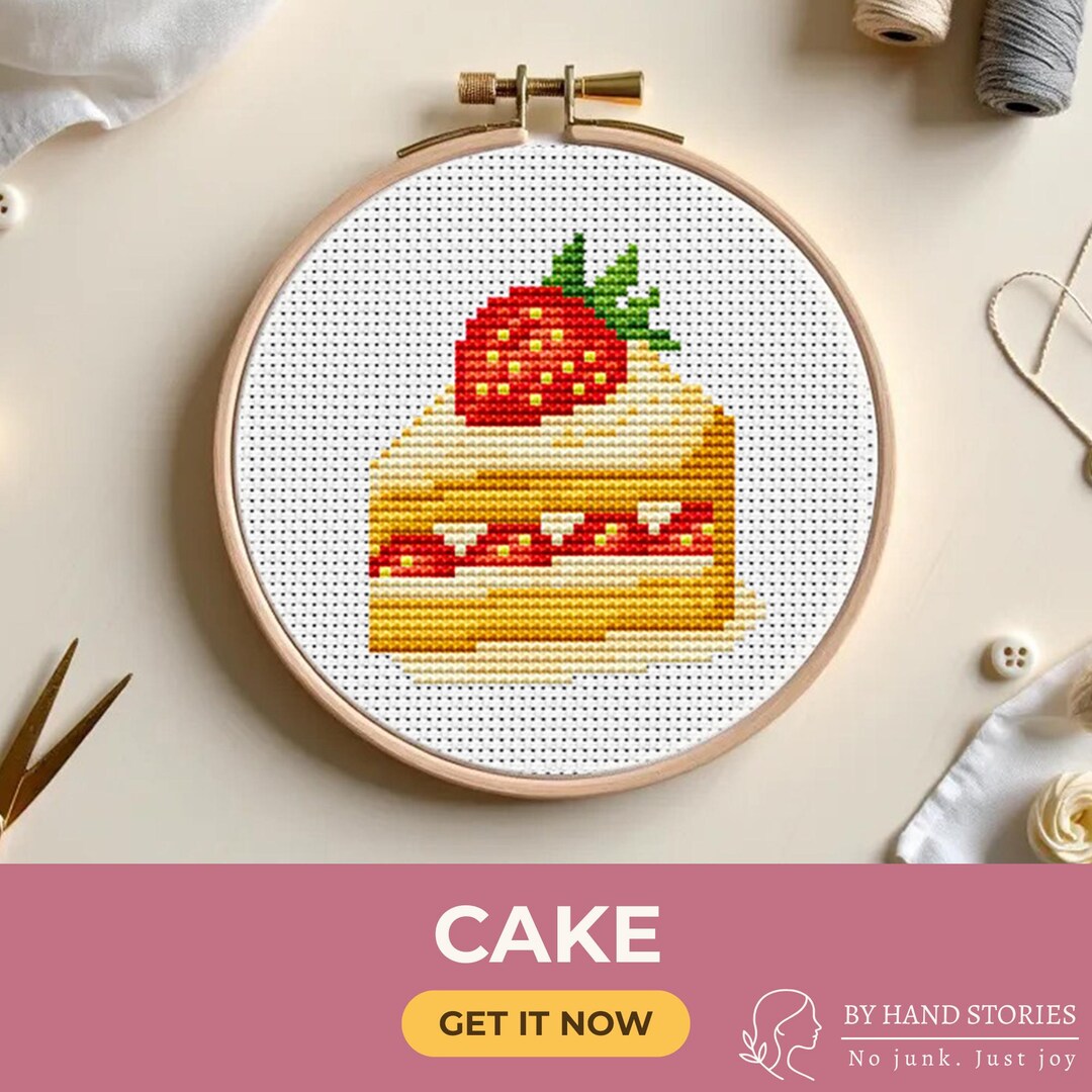Cake Cross Stitch Pattern, Pdf Pattern for Cake, Beginner Friendly ...