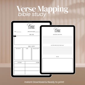 Bible Verse Mapping Printable Template | Bible Study Guide for Prayer Journal | Verse Map Template PDF | Scripture Mapping Journal