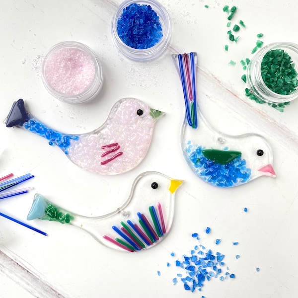 Make at home kit, Fused glass paradise bird craft kit, Craft kist for adults, DIY craft kit, craft kit UK