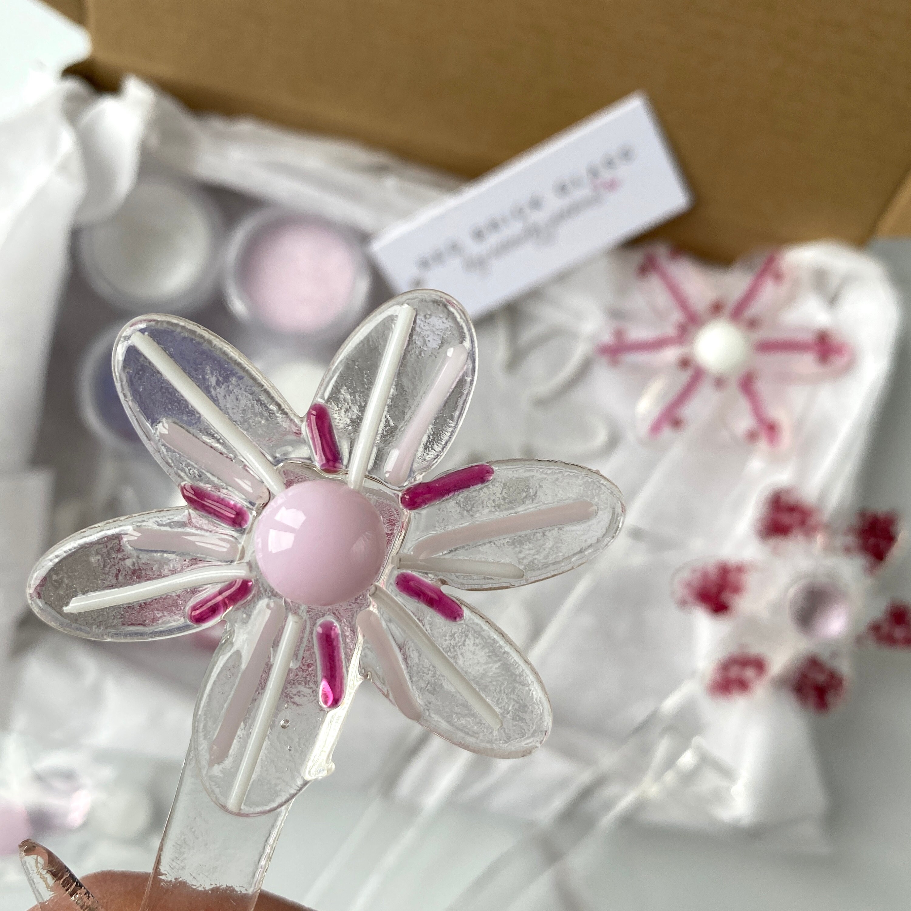 Make at home fused glass flower kit Craft kit for adults Etsy