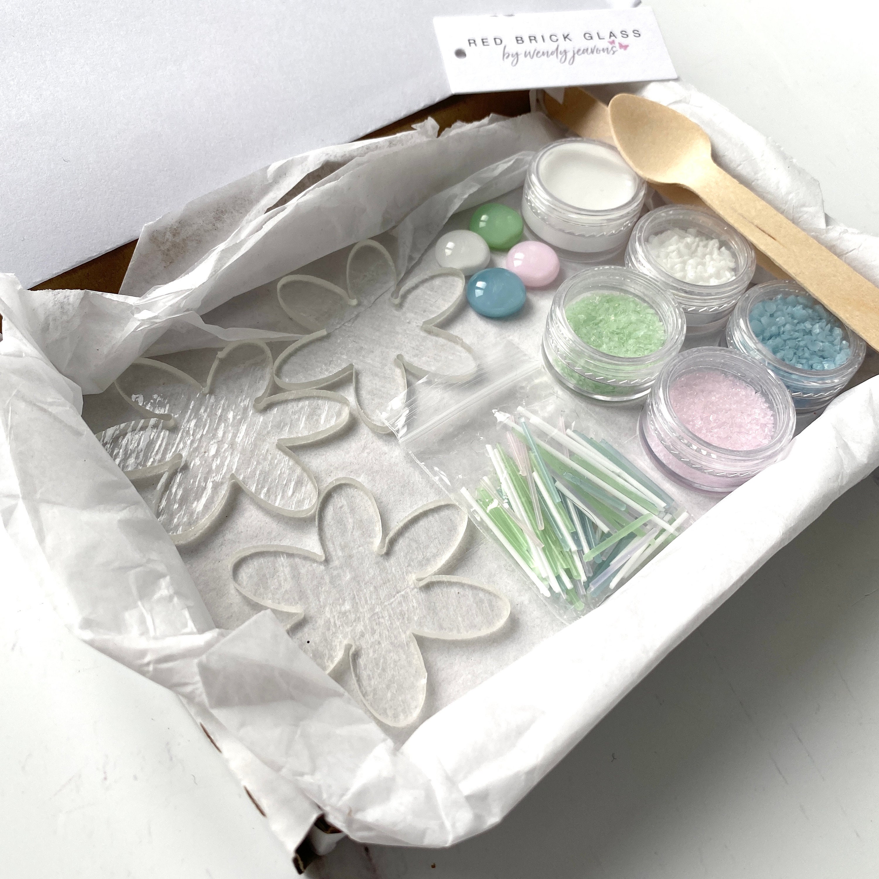 Make at home fused glass flower kit Craft kit for adults Etsy