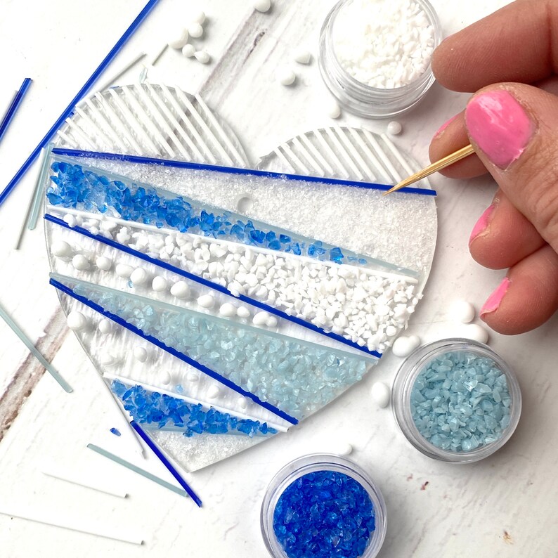Fused glass kit UK Craft kit UK Love heart fused glass kit Etsy