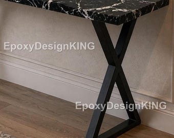 Consolle di lusso in marmo nero, consolle in marmo nero, marmo moderno, pietra nera, piano in marmo nero, consolle in pietra nera,