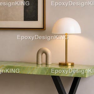Mesa consola de epoxi verde Mesa consola de resina epoxi verde hecha a mano Mesa consola de epoxi verde de lujo Mesa consola de epoxi de mármol verde moderno