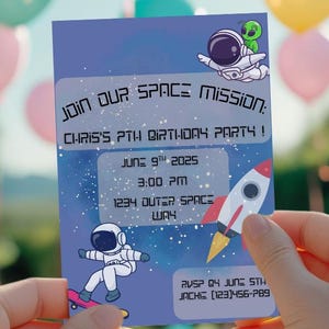Outer space Alien Rocket Invitation