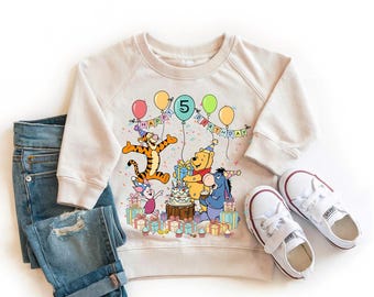 Benutzerdefinierte Name Disney Winnie The Pooh Geburtstag Shirt, Pooh Bär Geburtstag Familie Tee, personalisierte Geburtstag Outfit,Winnie The Pooh Geburtstag Tee