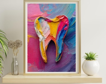 Dental Wall Art, Dental Clinic Art, Dental Office Decor, Tooth Anatomy, Dentistry Office Wall Art, Dental Floral, Dentist Poster