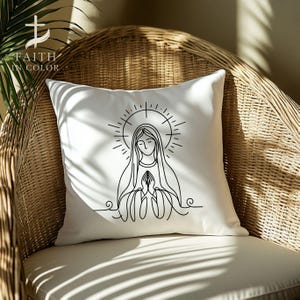Virgin Mary Pillowcase: Catholic Home Decor, Christian Gift
