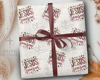 Gepersonaliseerde Jezus is de reden inpakpapier: christelijk kerstcadeaupapier